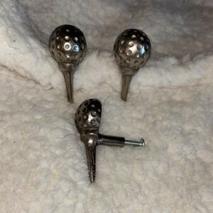 Elegant Silver Textured Knob Trio